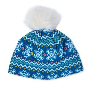 Wonder Nation Girls Microfleece Beanie Hat Faux Fur Pom Pom winter warm cap *
